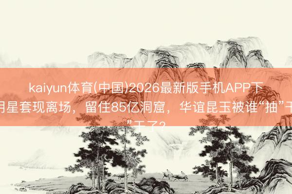 kaiyun体育(中国)2026最新版手机APP下载 明星套现离场，留住85亿洞窟，华谊昆玉被谁“抽”干了？