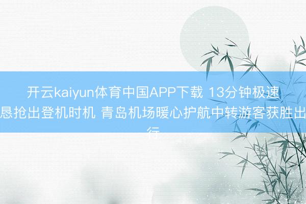 开云kaiyun体育中国APP下载 13分钟极速勤恳抢出登机时机 青岛机场暖心护航中转游客获胜出行