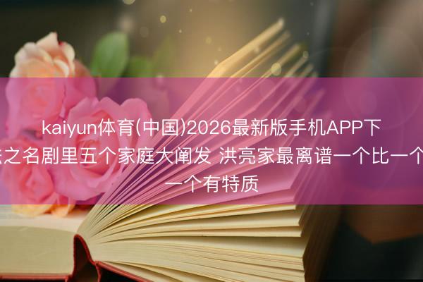 kaiyun体育(中国)2026最新版手机APP下载 以法之名剧里五个家庭大阐发 洪亮家最离谱一个比一个有特质