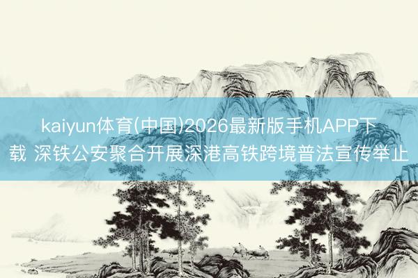 kaiyun体育(中国)2026最新版手机APP下载 深铁公安聚合开展深港高铁跨境普法宣传举止